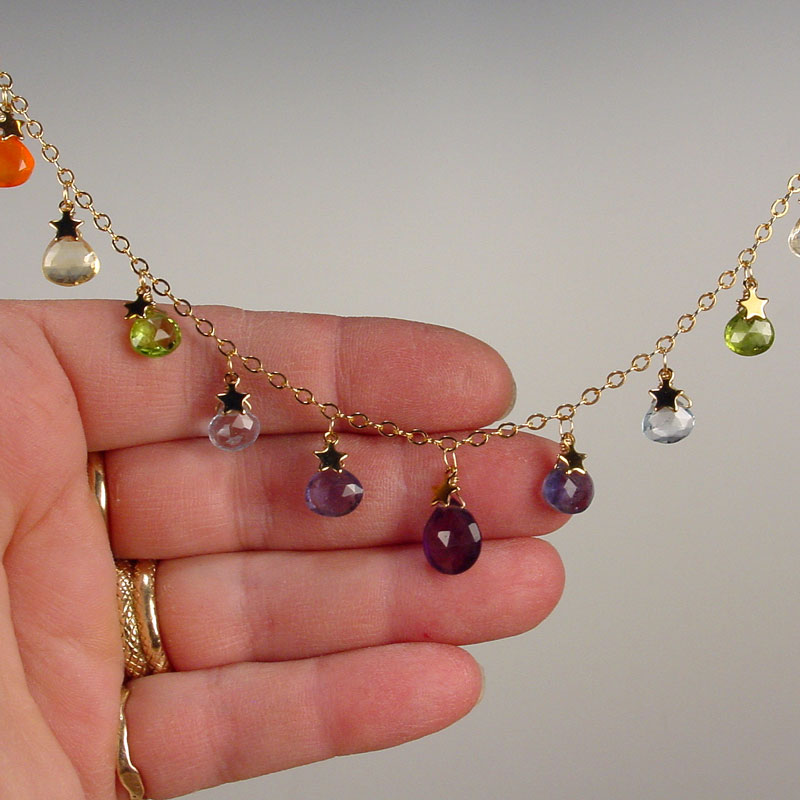 RAINBOW CASCADE Briolette Necklace