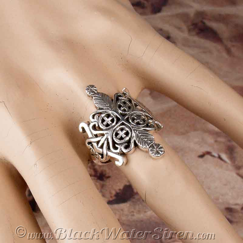 PAPA LEGBA Voodoo Veve Ring