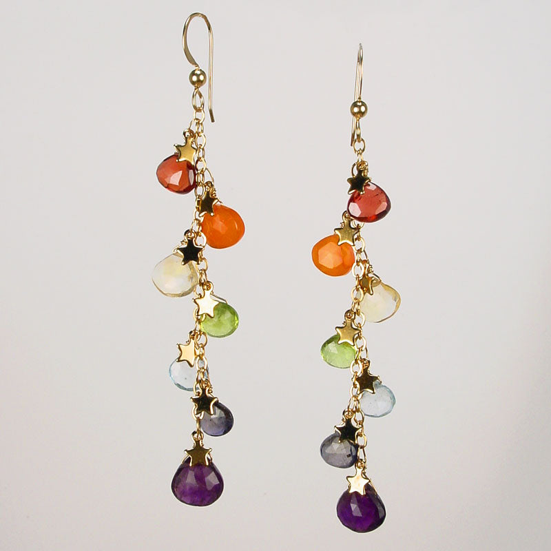 RAINBOW CASCADE Briolette Earrings