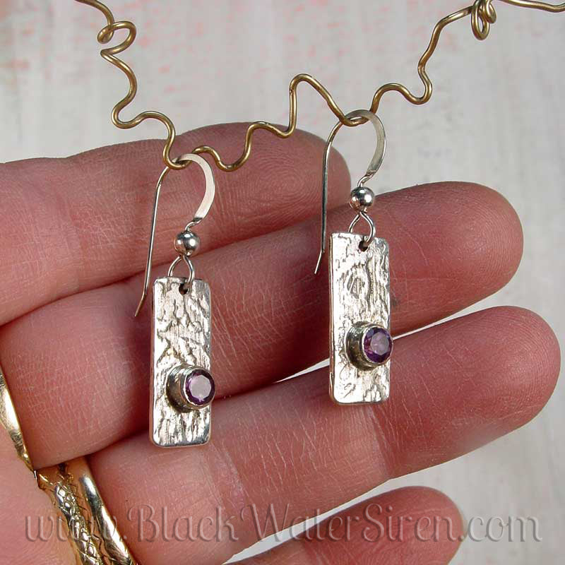 MINIMALIST Amethyst Earrings